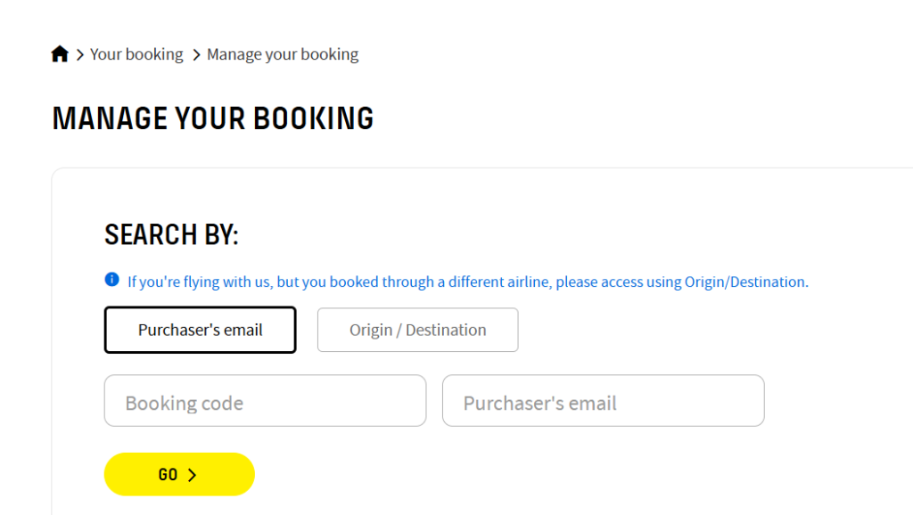 Vueling Airlines Manage Booking